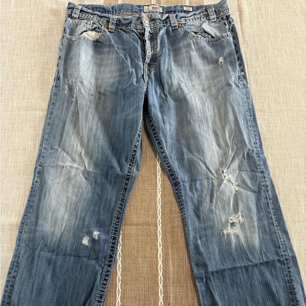 MEK Malibu Distressed Bootcut Jeans 42x33